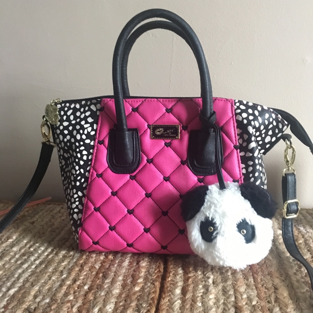 Betsey Johnson 🐼 Charm +Dalmatian Print Crossbody